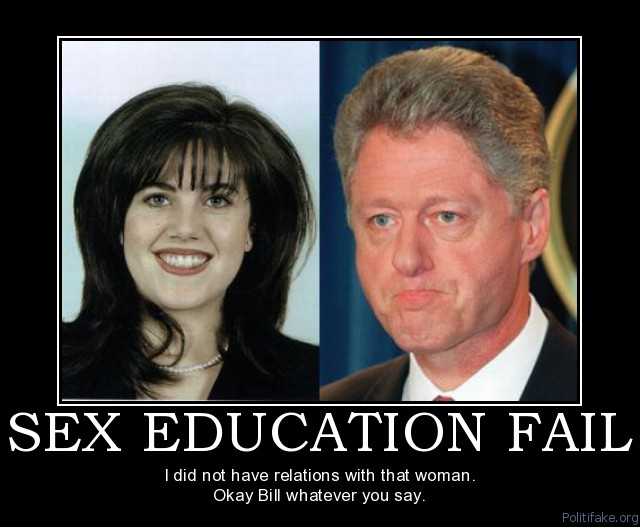 monica lewinsky and bill clinton. we are supposed to aspire